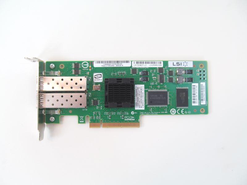 LSI 2 Port 4 Gbps lsi7204ep-lc Fibre Channel PCI Express Card Adapter Low Profile ( ขาสั้น )