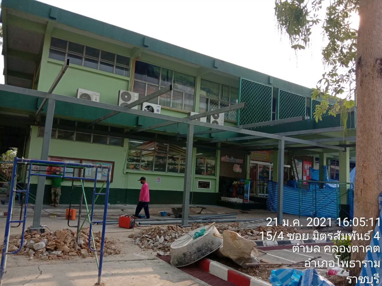 สร้างหลังคา&ทางเดินกรมที่ดิน สาขาโพธาราม(ราชบุรี)