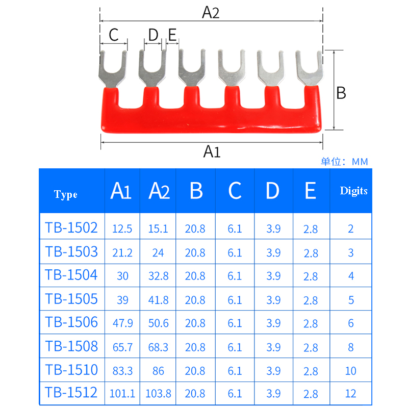 หางปลาเชื่อมเทอร์มินอล Terminal shorting strip [ TB-1502 / TB-1503 / TB-1505 / TB-1510 / TB-1512 ]