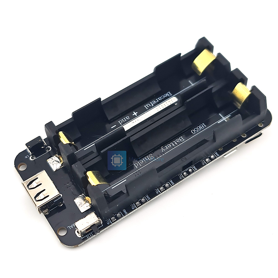 18650 Battery Shield V3 2-Slot พร้อมสาย 5V 2A สำหรับ ESP32 Arduino