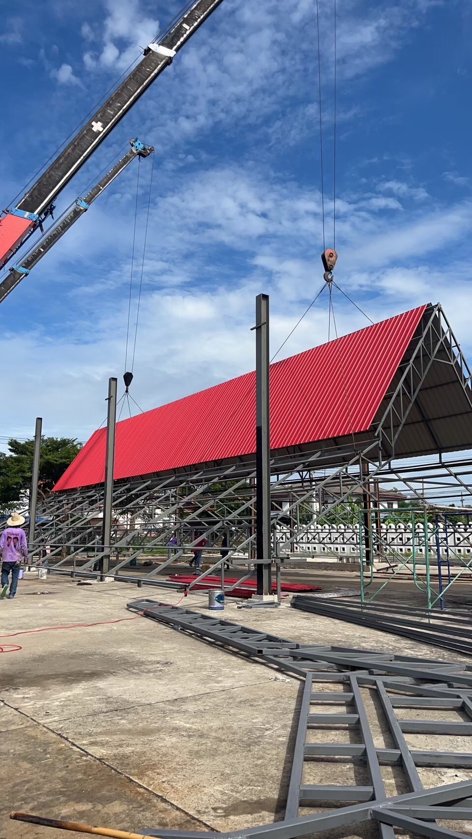 งานสร้างหลังคาคลุมเมรุ วัดบางแพรก