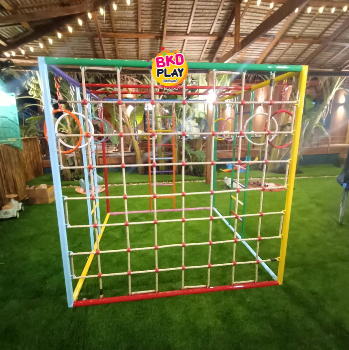ชุดลูกเต๋า ปีนป่ายรวมA พร้อมบาร์โหน บาร์ไต่ ปีนป่ายเชือก เครื่องเล่นสนามเหล็ก เครื่องเล่นสนามกลางแจ้ง OutdoorPlayground