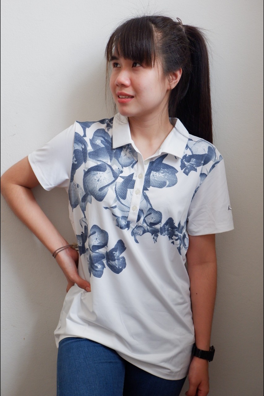 เสื้อกอล์ฟผู้หญิง GOLF POLO PUMA ROAD MAP PUMA WOMEN