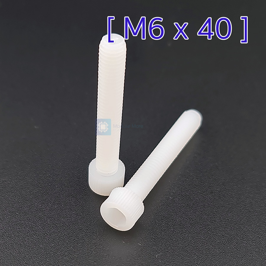 [ 1 ชิ้น ] สกรูพลาสติกหัวหกเหลี่ยม M6 Nylon screw Socket Screw hexagon 1 ชุดมี 1 ชิ้น
