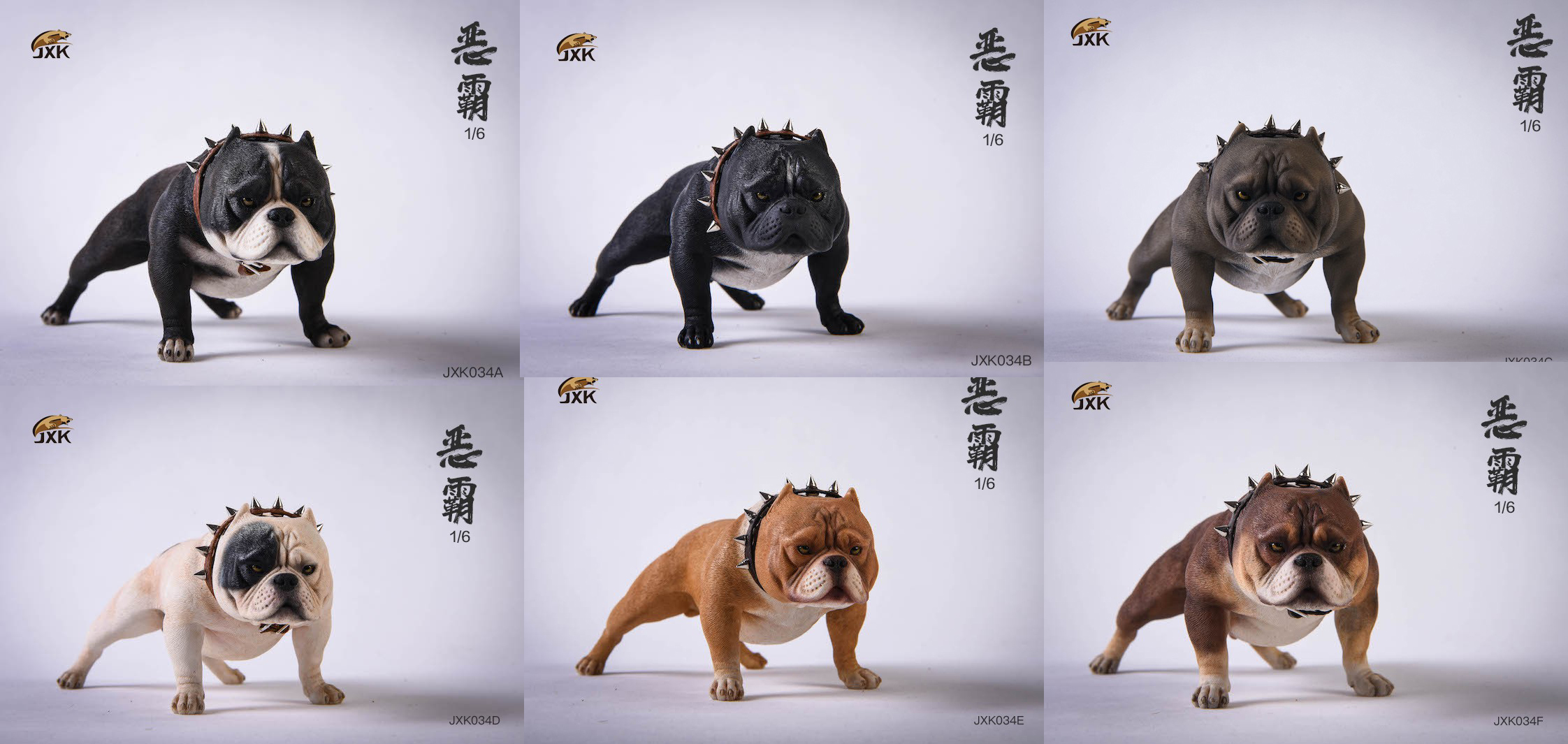 [สั่งจอง] JXK studio JXK034 A/B/C/D/E/F 1/6 : American Bully Pitbull Dog