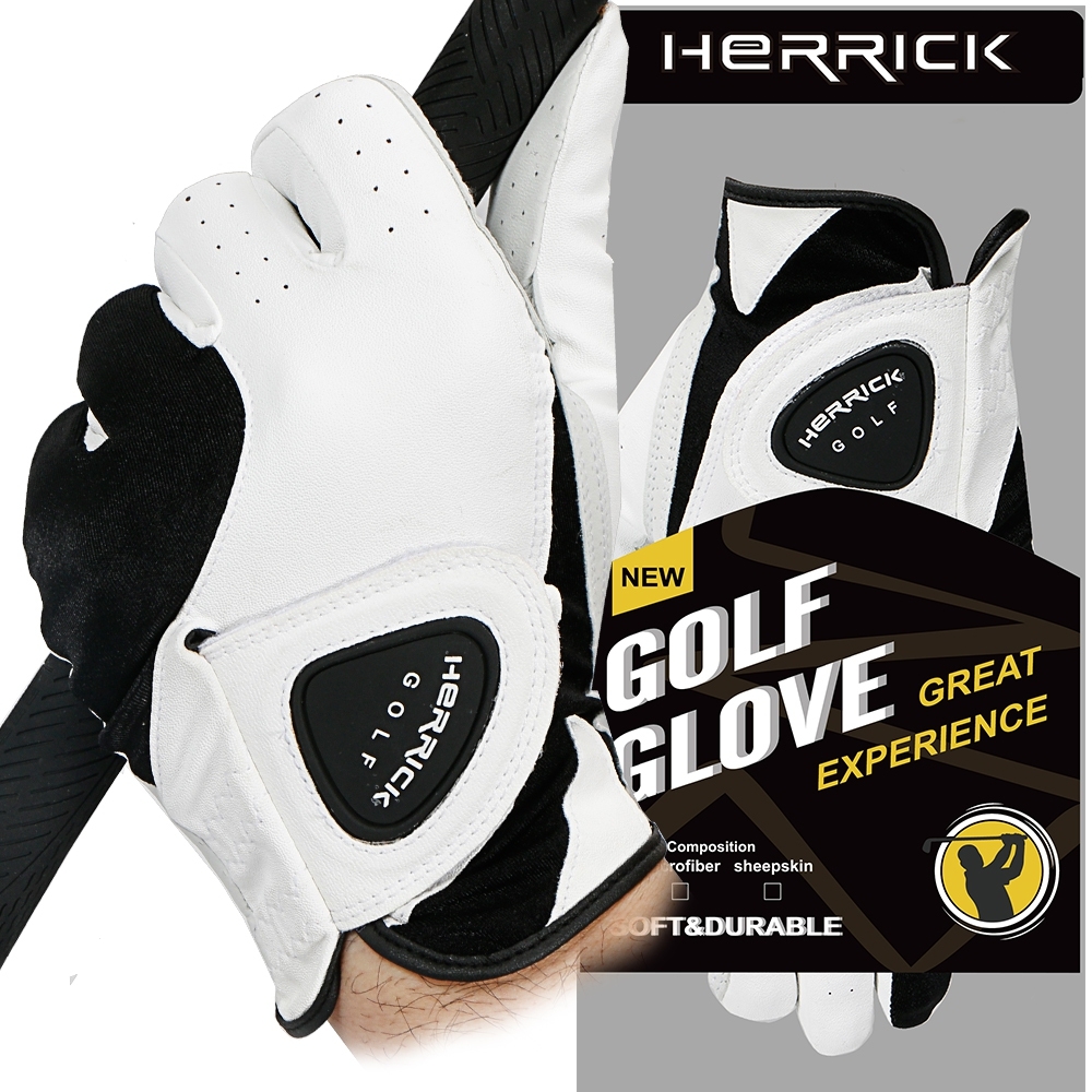ถุงมือกอล์ฟผู้ชาย หนังแกะ ถุงมือกอล์ฟเกรดพรีเมียม ฝ่ามือกันลื่น HERRICK Men Left Golf Gloves Sheepskin Model 4th