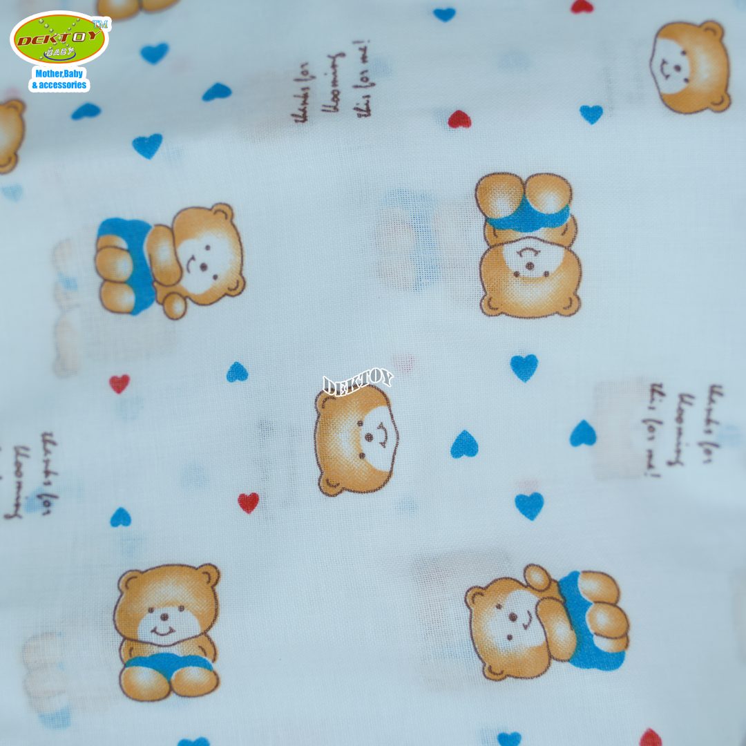 Gold Baby ผ้าอ้อมสาลู 2 ชั้นเกรดA ลายหมีหัวใจ 12 ผืน