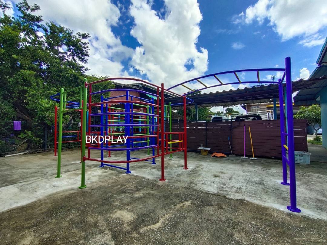 เครื่องเล่นสนามกลางแจ้ง สำหรับเด็กประถม ชุดปีนป่ายรวม บาร์โหนแสนสนุก ปีนป่ายเหล็ก เครื่องเล่นสนามเหล็ก รวม OutdoorPlayground, ราคาโรงงาน