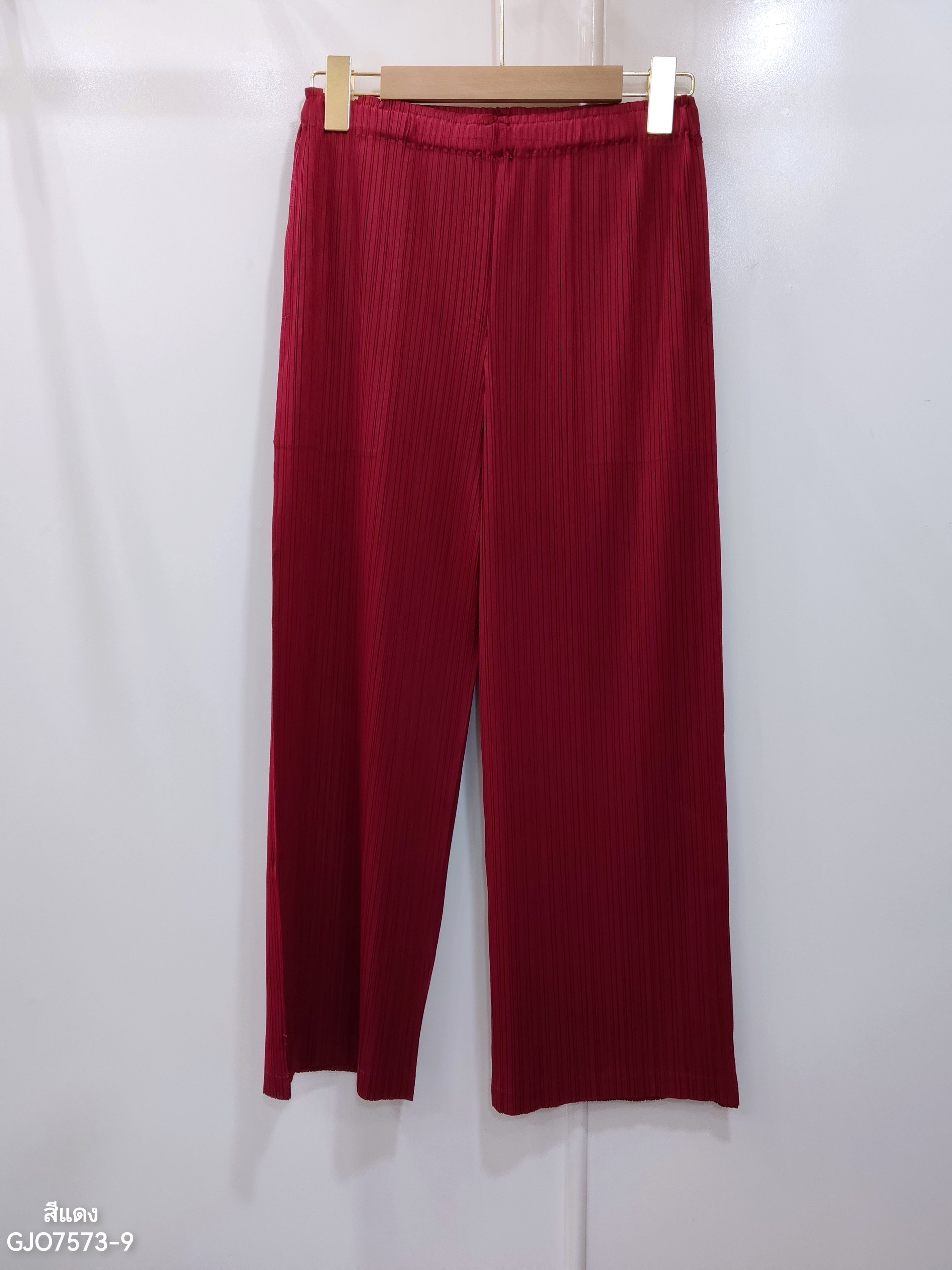 ยาว34นิ้ว! 2MUAY BASIC รุ่น GJO7573 กางเกงอัดพลีทคุณภาพ STRAIGHT PLEAT PANT 12สี FREE SIZE