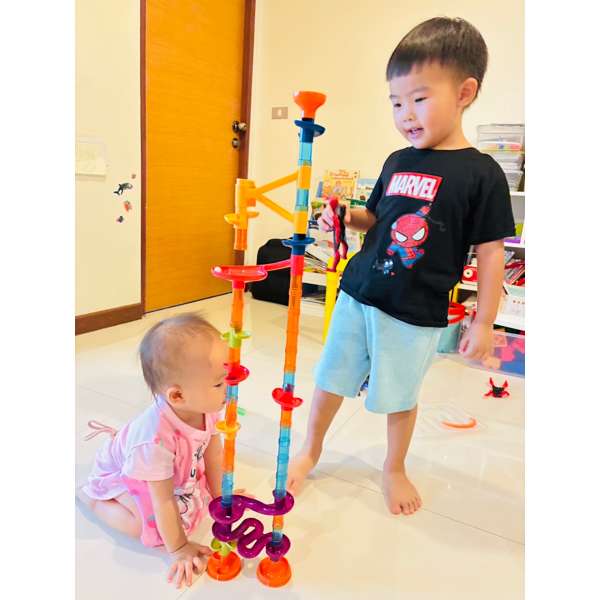 ชุดตัวต่อท่อรางลูกบอลหรรษา ในชุดมี 91 ชิ้นส่งเสริมทักษะ STEM ของเล่นเสริมพัฒนาการ, ของเล่นเด็กอนุบาล, สื่อการสอนเด็กอนุบาล