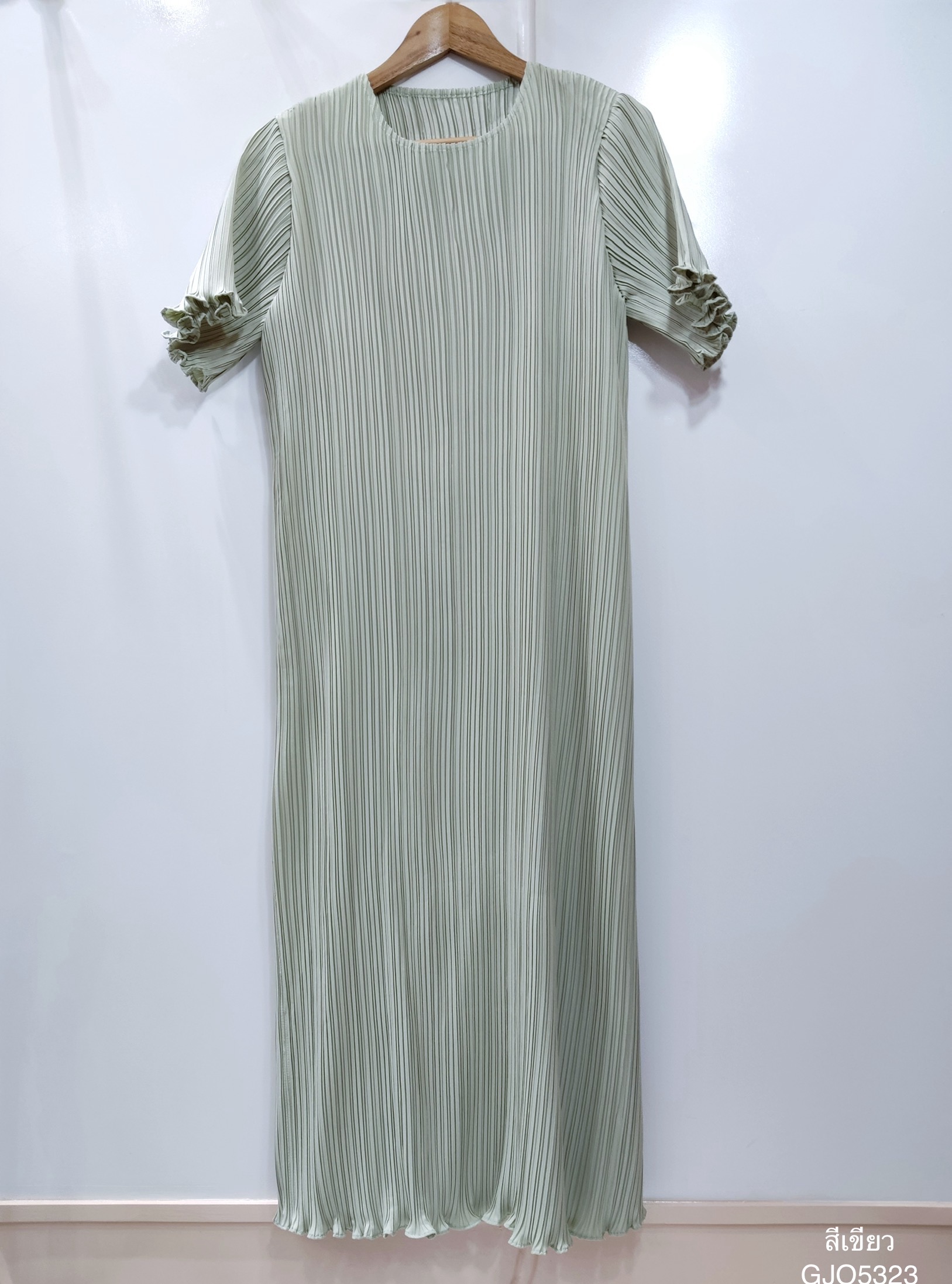 ปรับราคาลง20%!! 2MUAY รุ่น GJO5323 เดรสพลีทคุณภาพ GLAM SHORT SLEEVE PLEATED DRESS 7 สี FREE SIZE