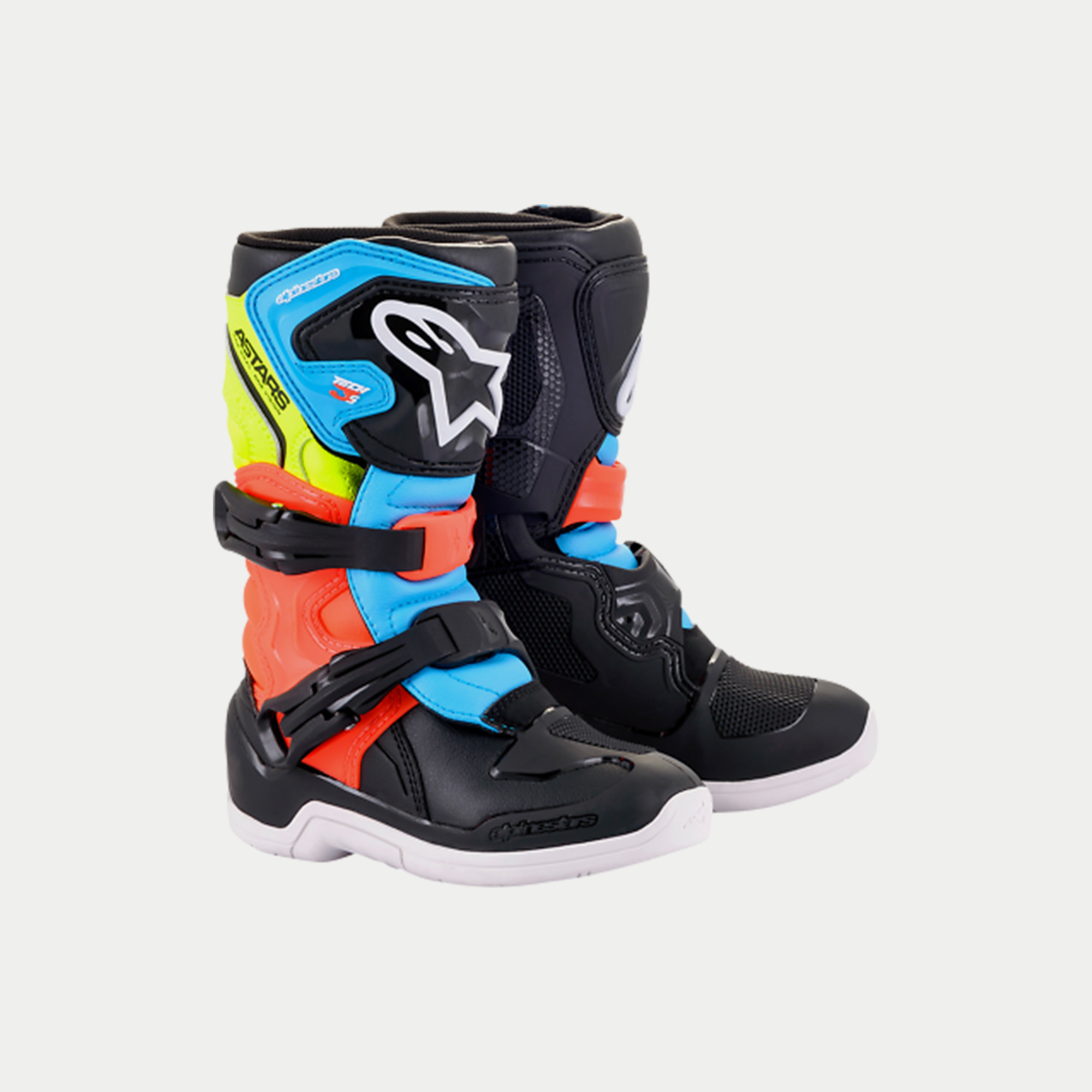 รองเท้าเด็ก Alpinestars Kids Tech 3S Boots - Black/Yellow Fluo/Red Fluo