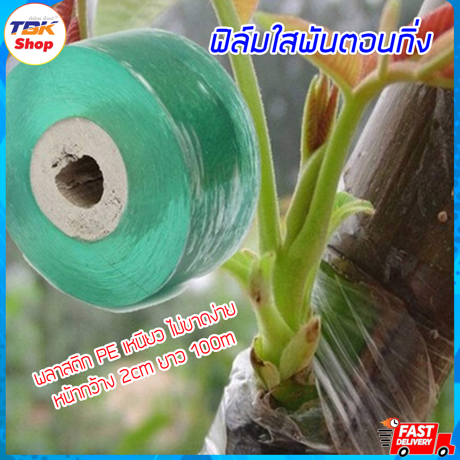 ฟิล์มใสพันตอนกิ่ง หน้ากว้าง2cm ยาว100m อุปกรณ์สำหรับทำสวน พลาสติกPE เหนียวแน่น ไม่ขาดง่าย