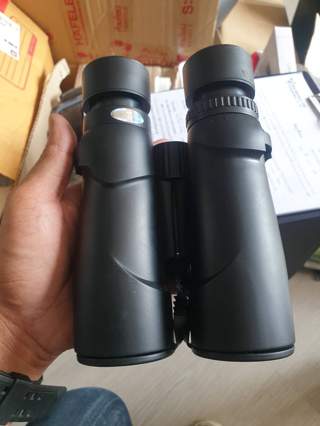 กล้องส่องทางไกลกันน้ำสำหรับการส่องสัตว์ 10x42 รุ่น 100 (สีดำ) | Waterproof hunting binoculars 100 10x42 - black