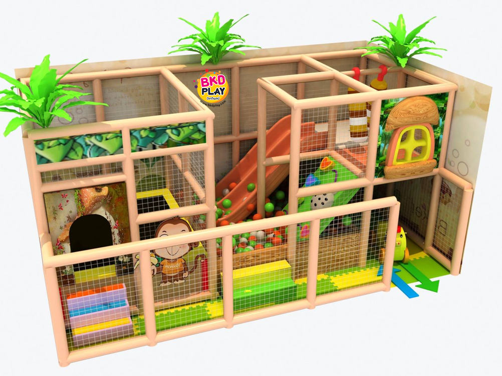 บ้านบอลเด็ก ชุด บ้านลิงน้อย บ่อบอลพร้อมสไลเดอร์และของเล่นมากมาย นุ่มนิ่ม softplay สวนสนุก เครื่องเล่นสนามในร่ม indoorplayground รับสั่งทำบ้านบอลตามธีมสีและขนาดตามพื้นที่ได้ pre order 30-45 วัน