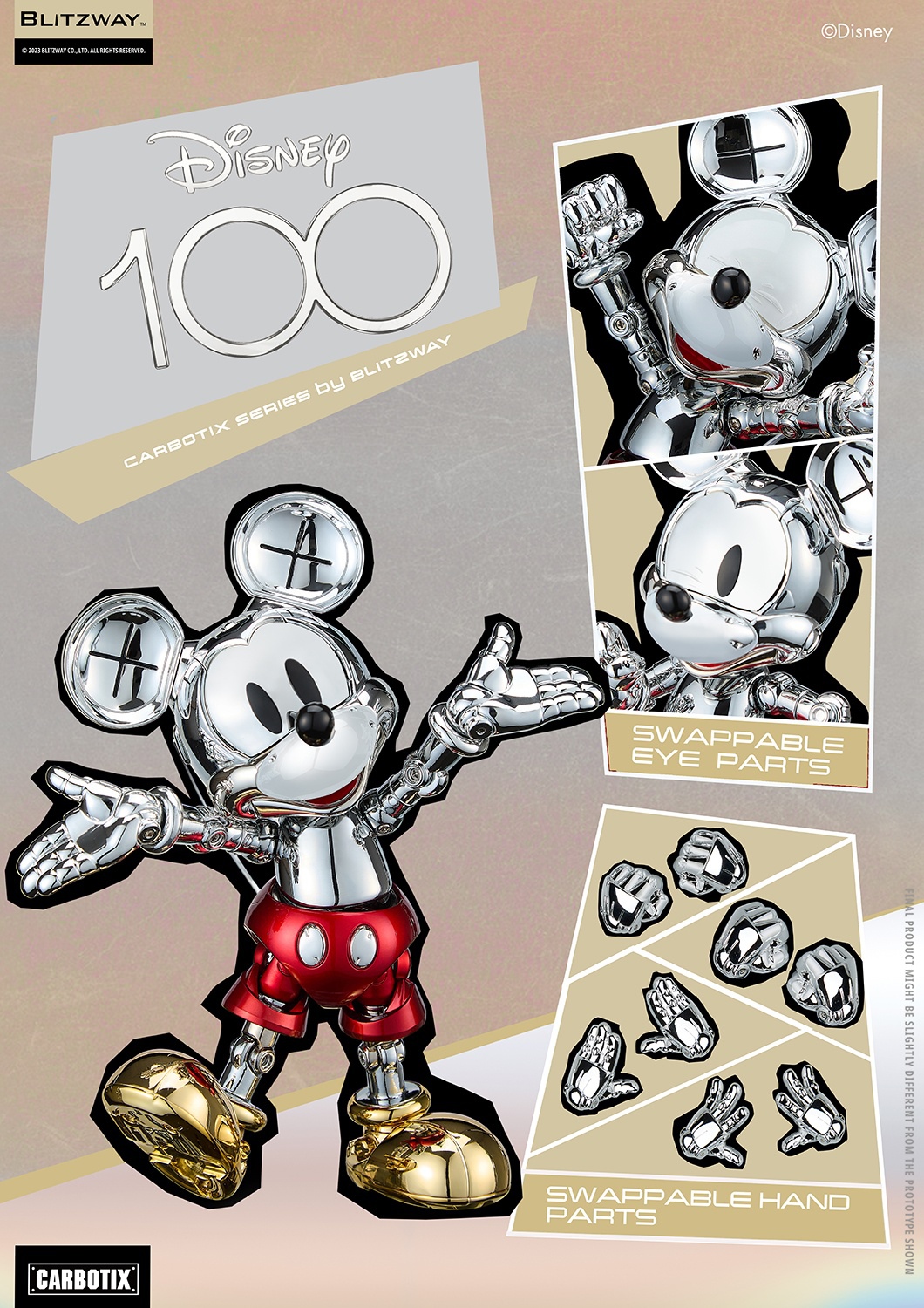 [สั่งจอง]BLITZWAY BW-CA-10508 : Carbotix - D100 Mickey Mouse （Chrome Ver.）