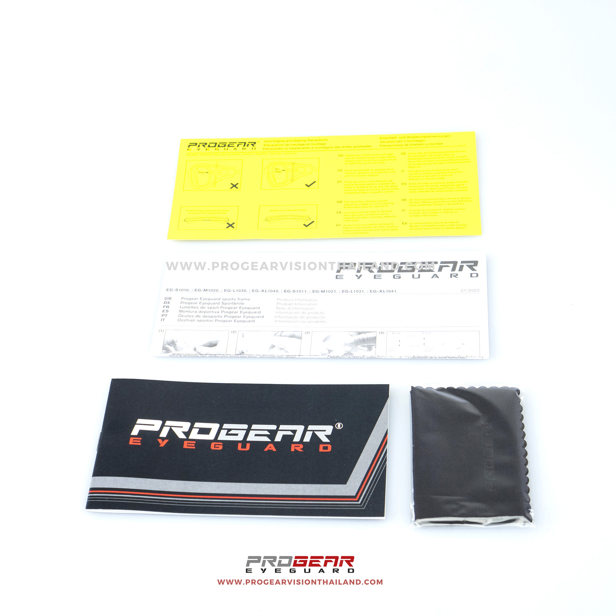 Progear Eyeguard แว่นกีฬาสำหรับเด็ก EG-1011 Col.1 Shiny Metallic Black แบบสายรัด อายุ 6-10 ปี