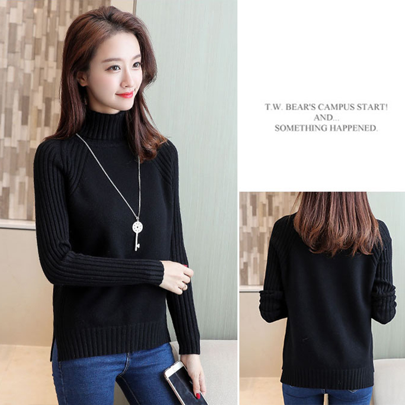 เสื้อคอเต่า เสื้อไหมพรม สเวตเตอร์เนื้อผ้าทอหนานุ่ม ใส่สบายไม่คัน (มี 5 สี)