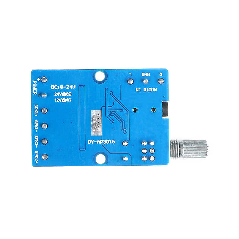 โมดูลขยายเสียง Power amplifier แบบ stereo DY-AP3015 DC 8-24V 30W * 2 Class D Dual Channel High Power Stereo Digital Amplifier Board with Adjustable Volume Potentiometer