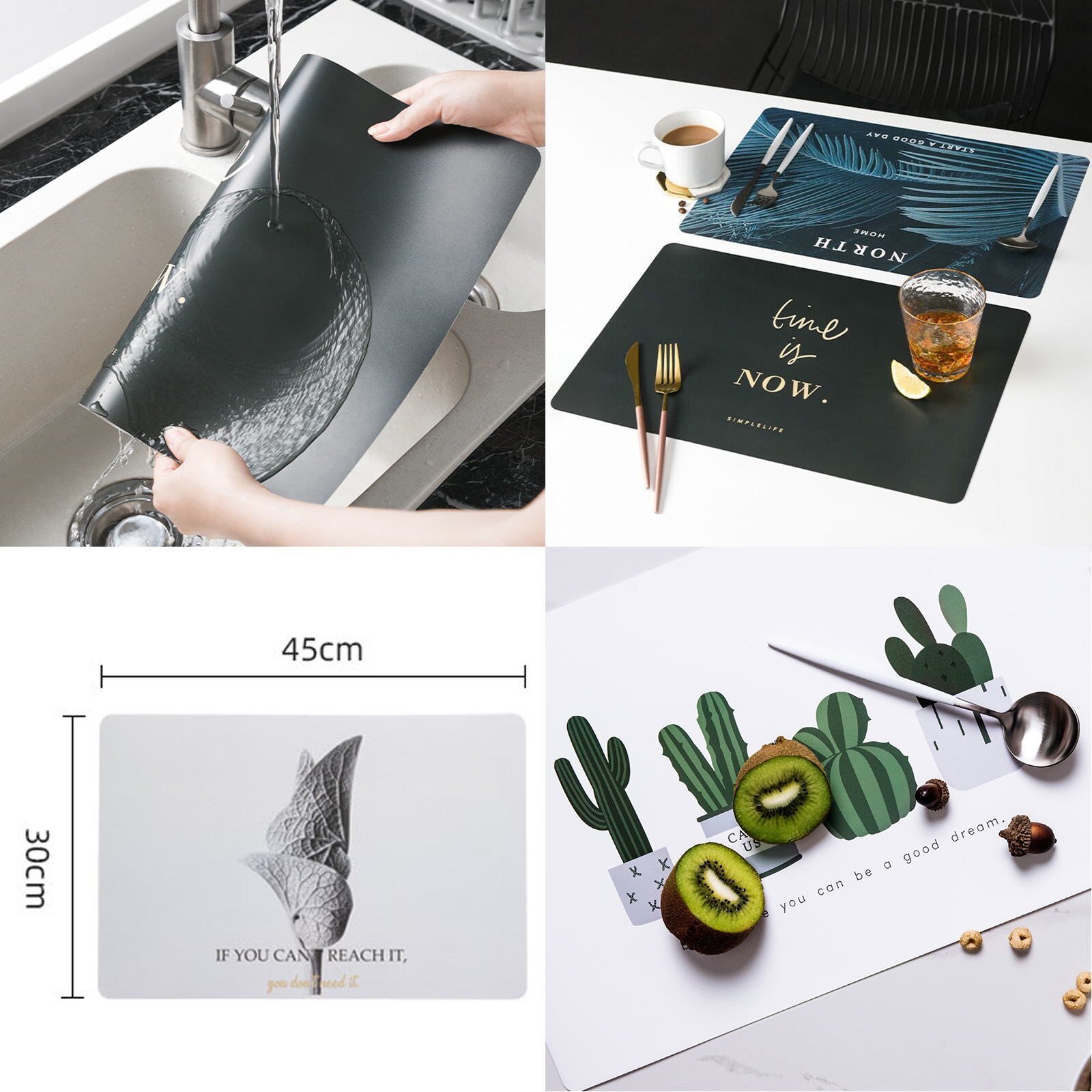 แผ่นรองจานอาหาร PP พิมพ์ลาย กันรอยขีดข่วน ไม่ลื่น กันความร้อน รองอุปกรณ์ใช้ในครัว อุปกรณ์ใช้ทั่วไป