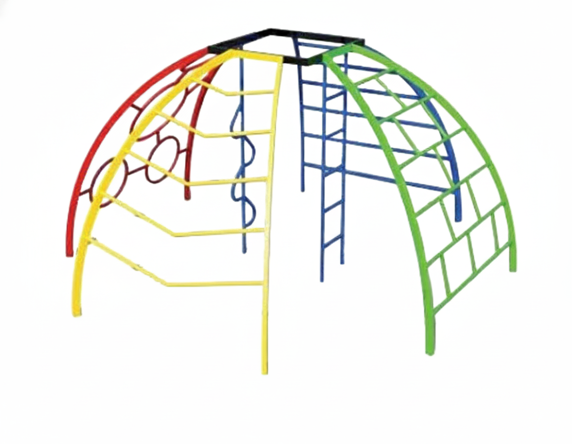 เครื่องเล่นสนามกลางแจ้ง เหล็ก บาร์โหนปีนป่ายโดม 4 ด้าน, บาร์ปีนป่าย ตั้งพื้น OutdoorPlayground, ราคาโรงงาน สินค้าสั่งทำ 10-20 วัน ขนาด 200x200x160 ซม.
