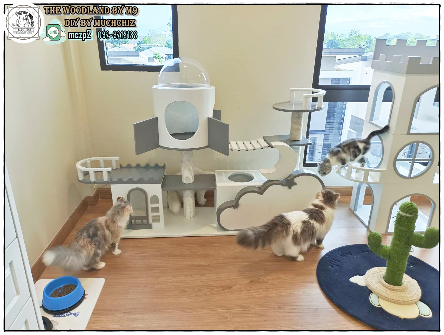ส่งฟรีทั่วประเทศ🚚#สัตว์เลี้ยง#เฟอร์นิเจอร์แมว🏚️🐱บ้านน้องแมว*คอนโดแมว*CatVilla *ตู้แมว งานสั่งทำ*สินค้าไม่ใช่งานจีน