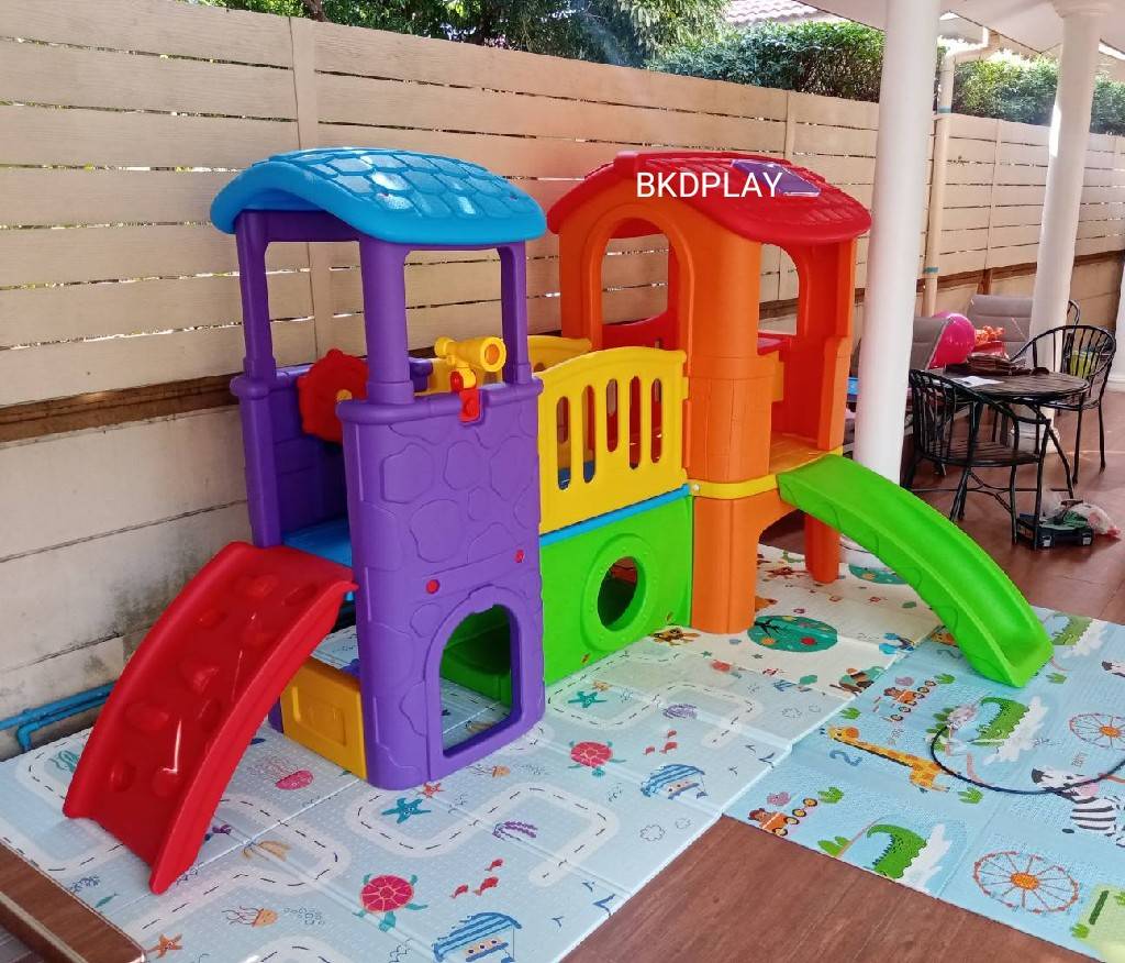 บ้านน้อย2ชั้นหลากสี บ้านสไลเดอร์ สไลเดอร์พร้อมปีนป่าย บ้านสไลเดอร์ของเล่น บ้านน้อยสองชั้น สไลเดอร์บ้าน,กระดานลื่น , เครื่องเล่นสนามในร่ม กลางแจ้ง kidszone พร้อมส่ง