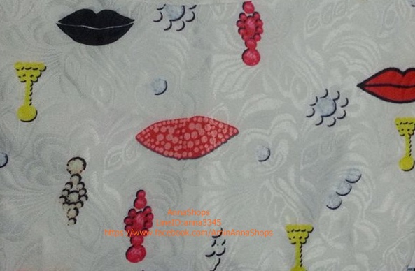 ชุดเดรสแขนกุด เอวจับจีบ ทรงพริ้นส์เซสสไตล์ยุโรป ลายขาย-หัวใจ-ปากแดง(ตามแบบ) ไซส์ L