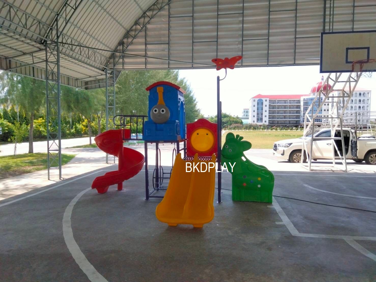 เครื่องเล่นสนามกลางแจ้ง-ในร่ม,ชุดรถไฟน้ำเงินและผองเพื่อน,รถไฟโทมัส,สไลเดอร์,สนามเด็กเล่น ,เครื่องเล่นสนามกลางแจ้งในร่มราคาถูก, เครื่องเล่นสนามปฐมวัย,ครุภัณฑ์สนามเด็กเล่น, สพฐ,โครงการโรงเรียนประชารัฐ playground