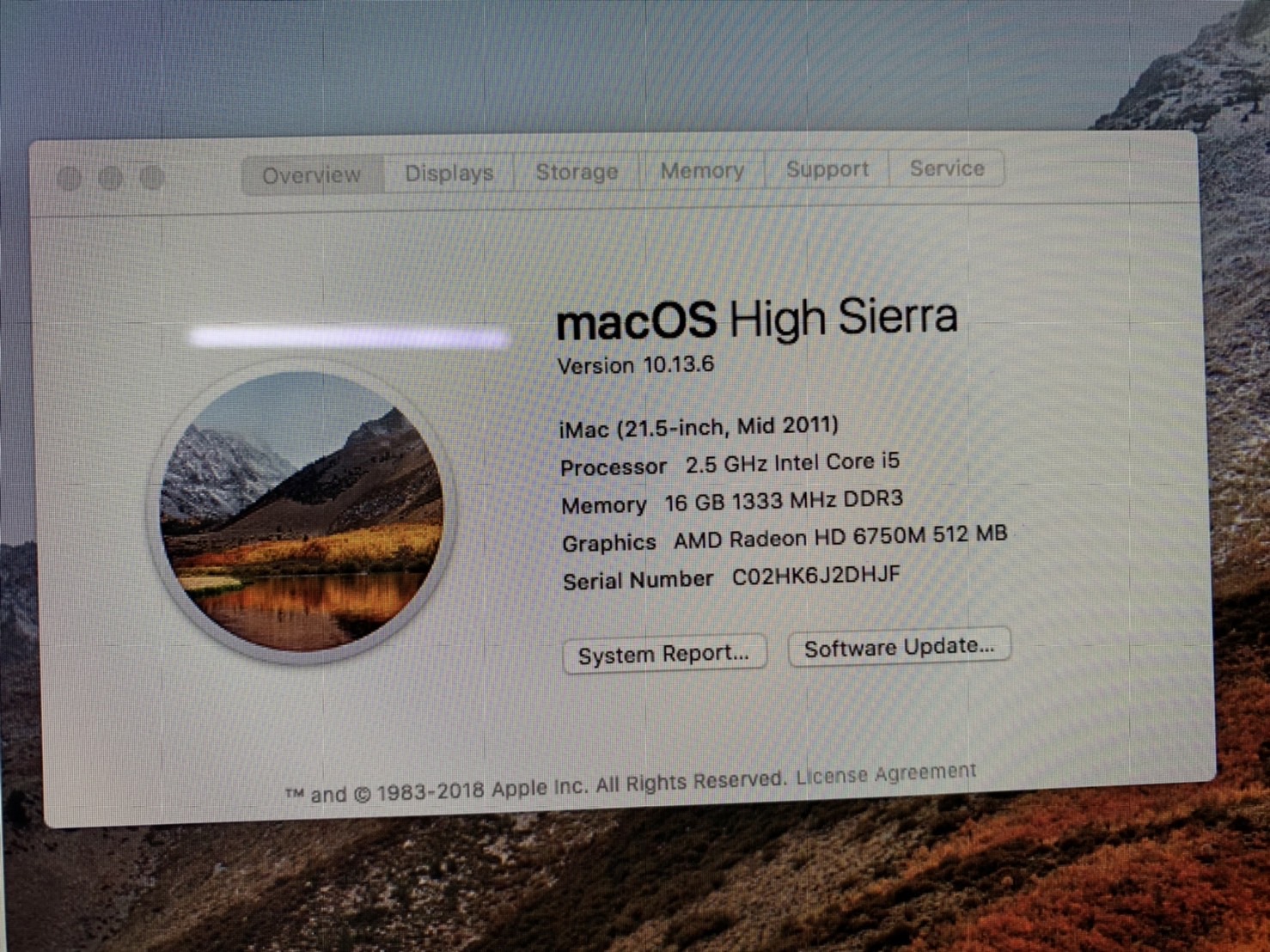 Apple iMac 2011 - 21.5 inch All in one คอมพิวเตอร์ออลอินวัน