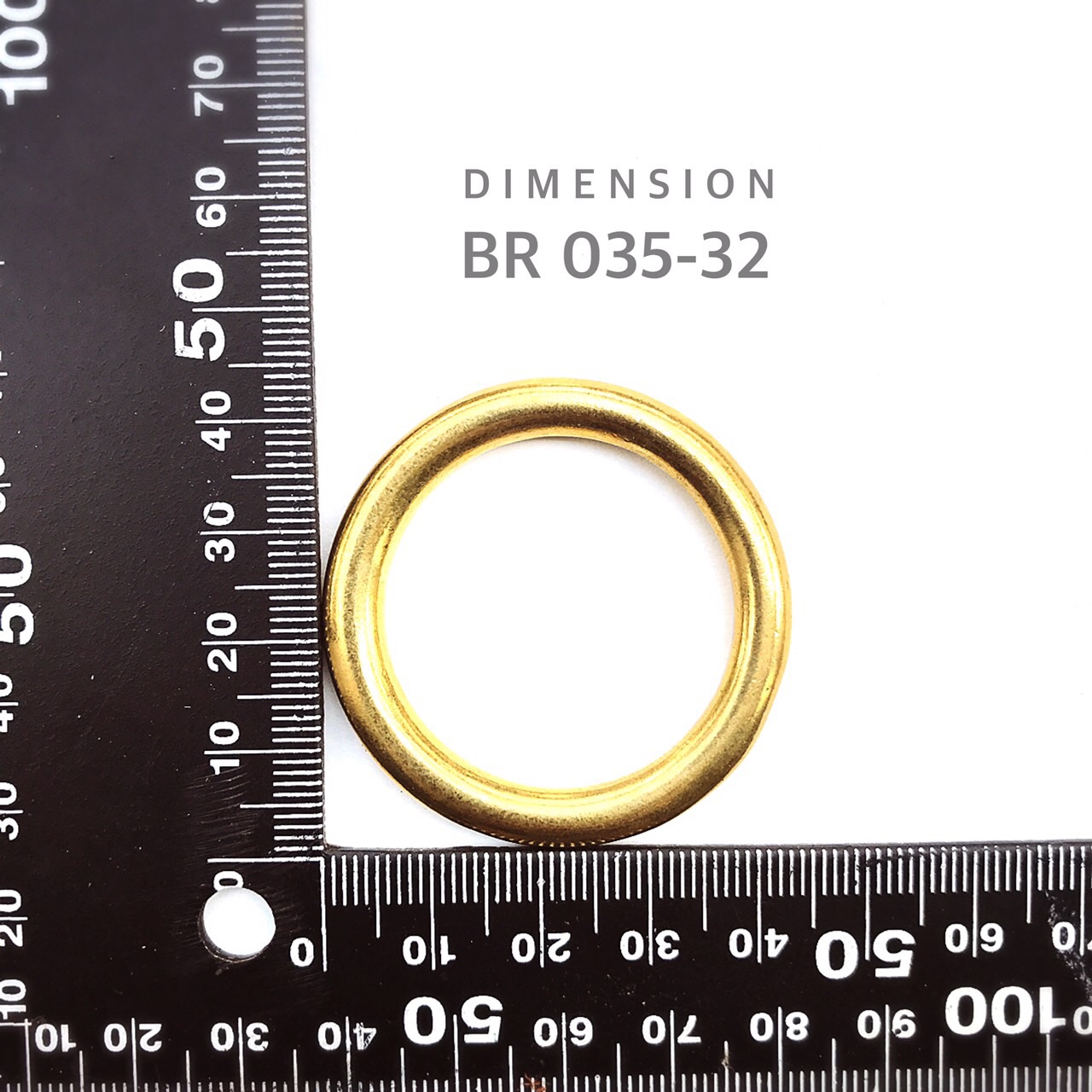BR035 ห่วงกลมทองเหลืองแท้ ไม่มีรอยต่อ อะไหล่ทองเหลืองแท้ อุปกรณ์งานหนัง leatherbrass **ราคาต่อชิ้น**