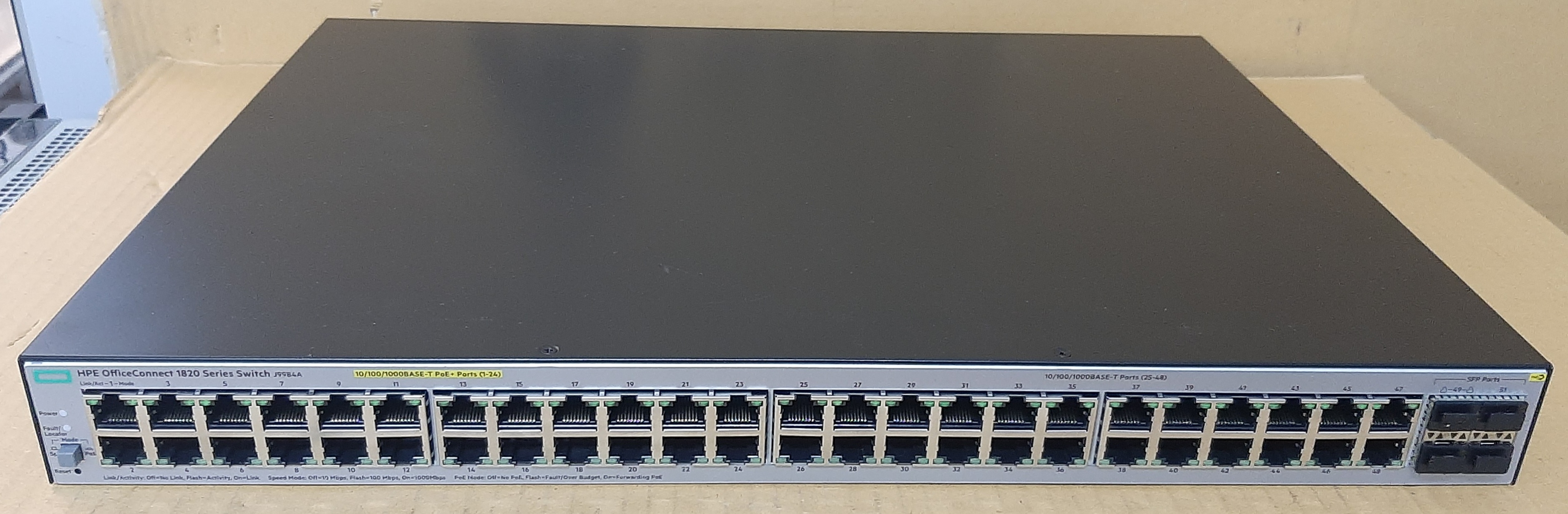 สวิตช์สินค้ามือสอง สภาพดี HPE OfficeConnect 1820-48G-PoE+ (J9984A) ประกันร้าน 1 เดือน