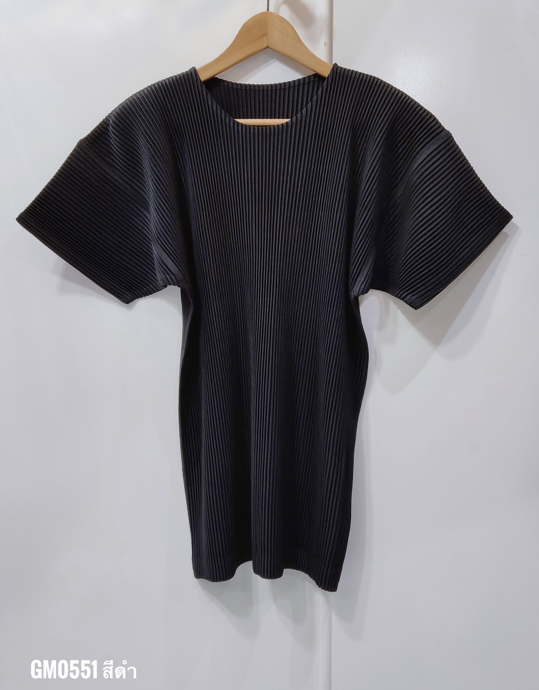 UNISEX 2MUAY รุ่น GM0551 เสื้ออัดพลีท THICK ROUND NECK PLEATED TOP 4 สี FREE SIZE