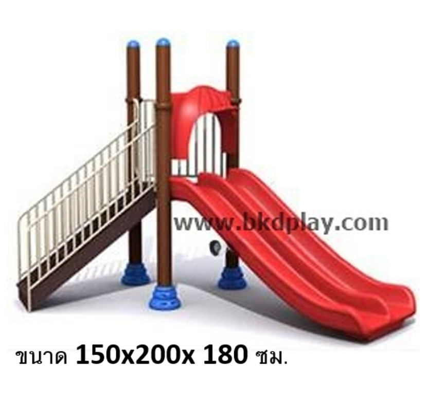 เครื่องเล่นสนามเหล็ก สไลเดอร์รางคู่พร้อมโครง สไลเดอร์สูง80รางคู่ สไลเดอร์สระน้ำ เครื่องเล่นสนามกลางแจ้ง ผลิตในไทย ขนาด 150x200x180 ซม.