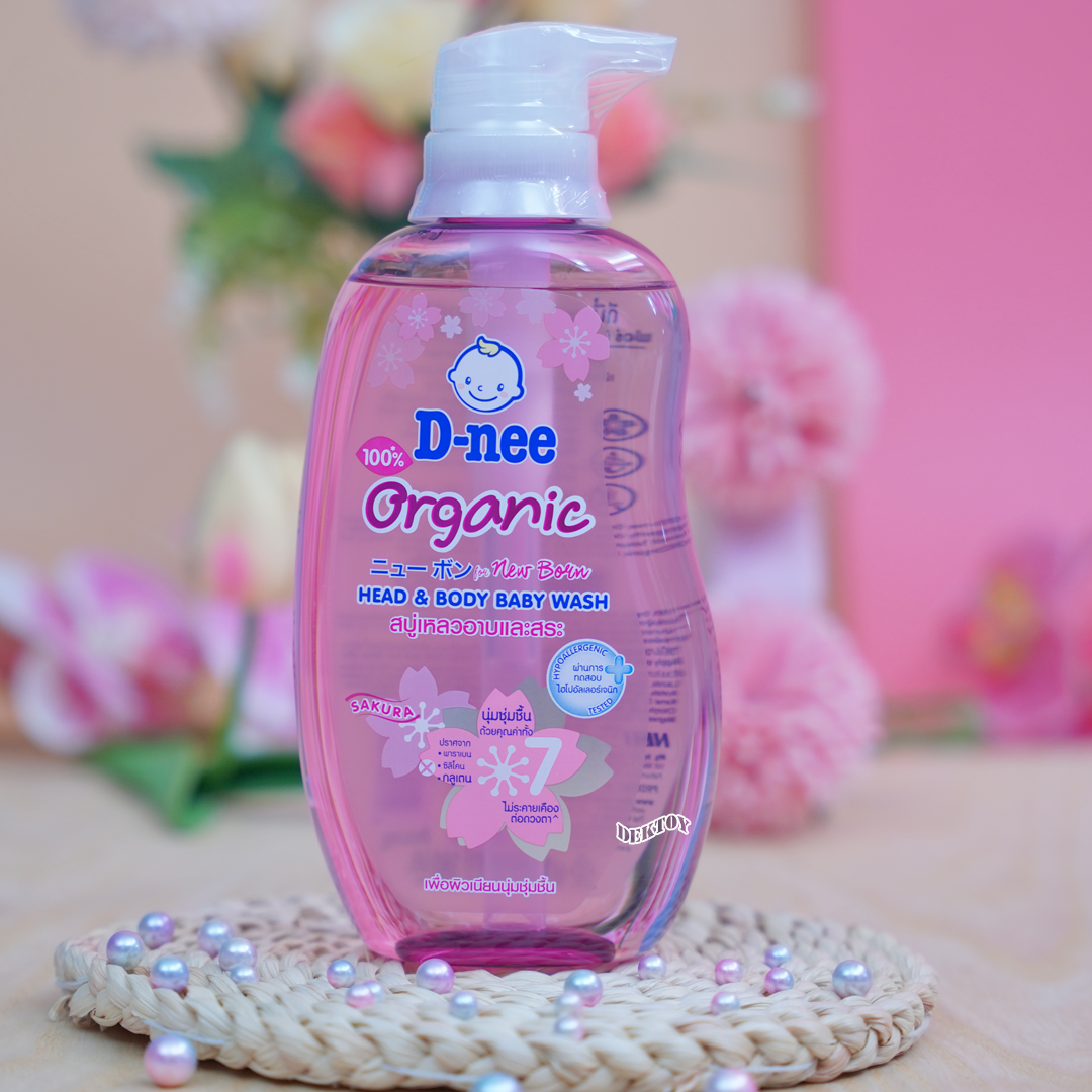 D-nee organic ดีนี่ ออร์แกนิค สบู่เหลวอาบและสระผม ฟอร์นิวบอร์น380มล.