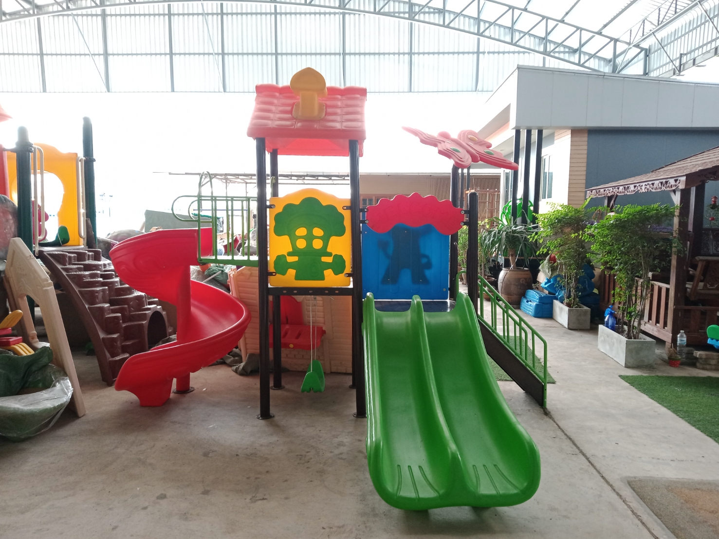 เครื่องเล่นสนาม ชุด บ้านบ้านน้อยสามสไลด์เดอร์, สนามเด็กเล่น, ของเล่นเสริมพัฒนาการ, ราคาโรงงาน, พร้อมส่ง ทำงบประมาณ70,000 บาท