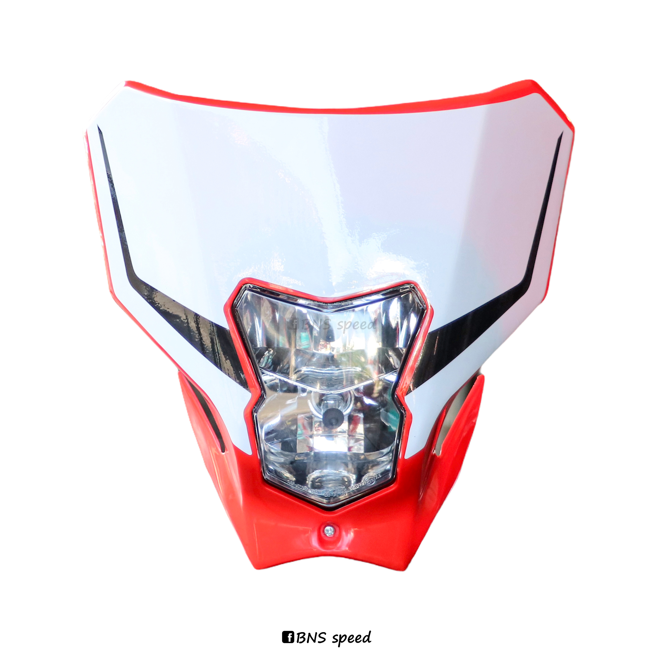 หน้ากากทรง CRF450L ไฟธรรมดาพร้อมสติ๊กเกอร์ สีแดง