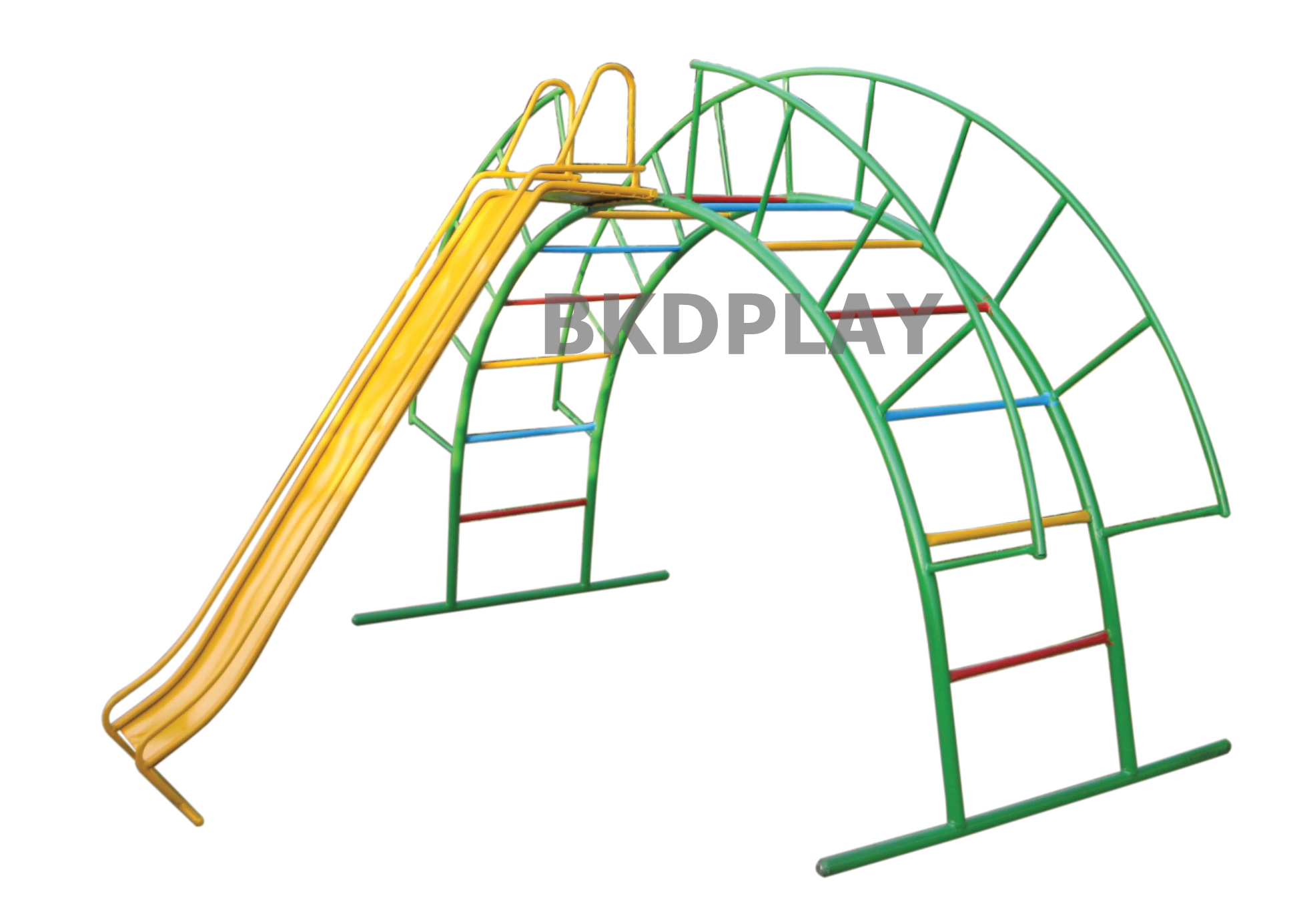 เครื่องเล่นสนามเหล็ก สไลเดอร์โค้งปีนป่ายสีรุ้ง สไลเดอร์ บาร์โค้ง ปีนป่าย Outdoor Playground, ราคาโรงงาน สินค้า สั่งผลิต 10-20 วัน