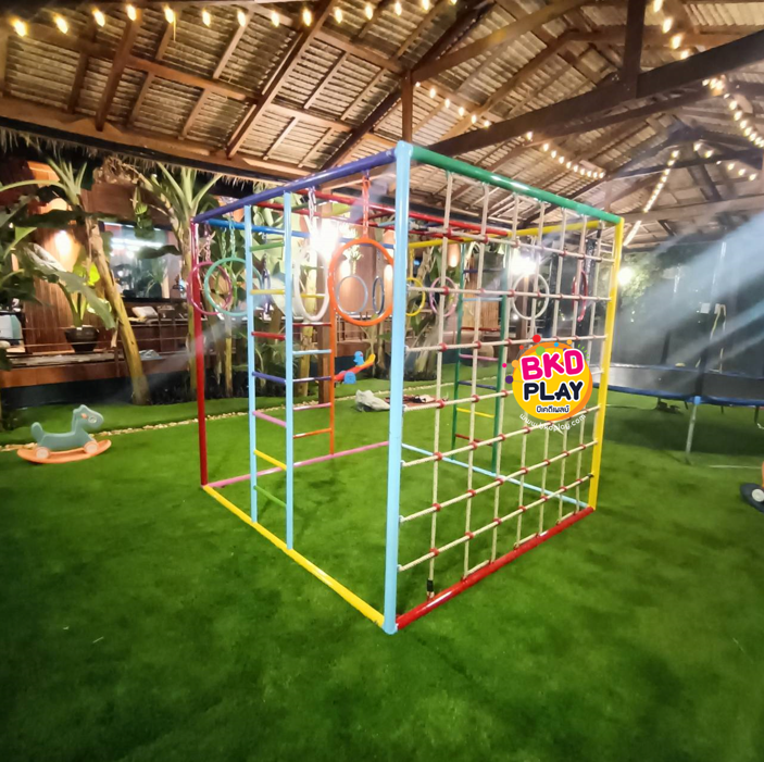 ชุดลูกเต๋า ปีนป่ายรวมA พร้อมบาร์โหน บาร์ไต่ ปีนป่ายเชือก เครื่องเล่นสนามเหล็ก เครื่องเล่นสนามกลางแจ้ง OutdoorPlayground