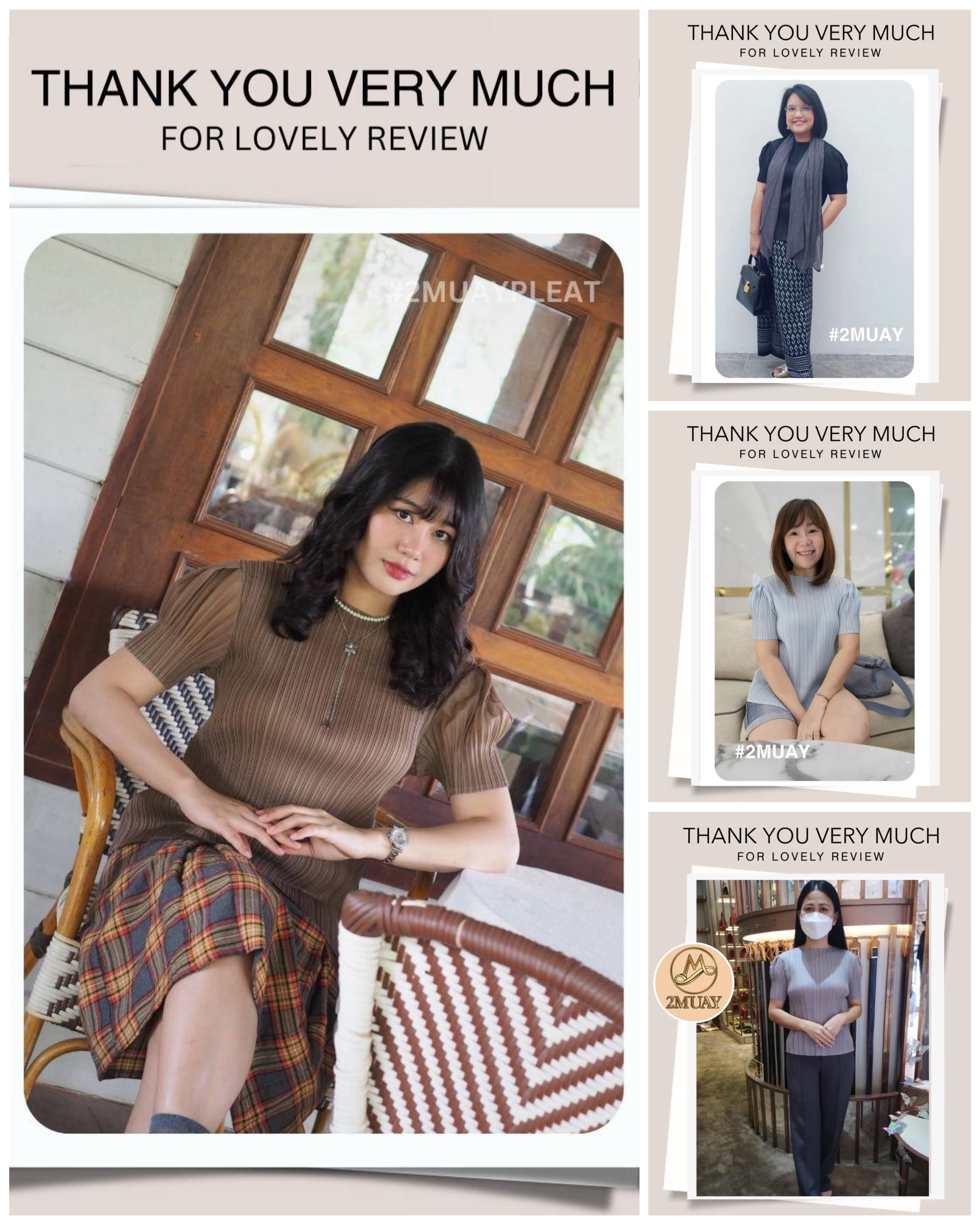 2MUAY BASIC รุ่น GJO2520 SHORT SLEEVE PLEATED TOP เสื้อผู้หญิง เสื้อพลีทคุณภาพ 14 สี FREE SIZE