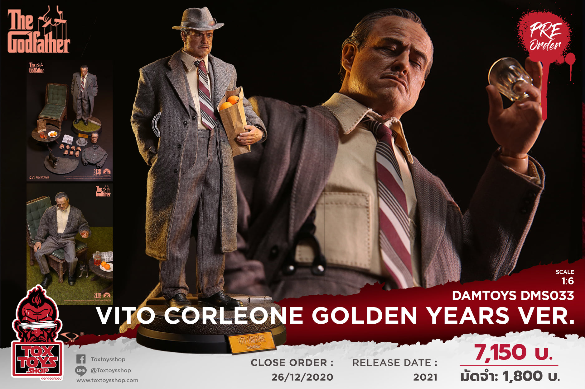 [สั่งจอง]DAMTOYS DMS033 1/6 scale : The Godfather (1972) Vito Corleone (Golden Years version)
