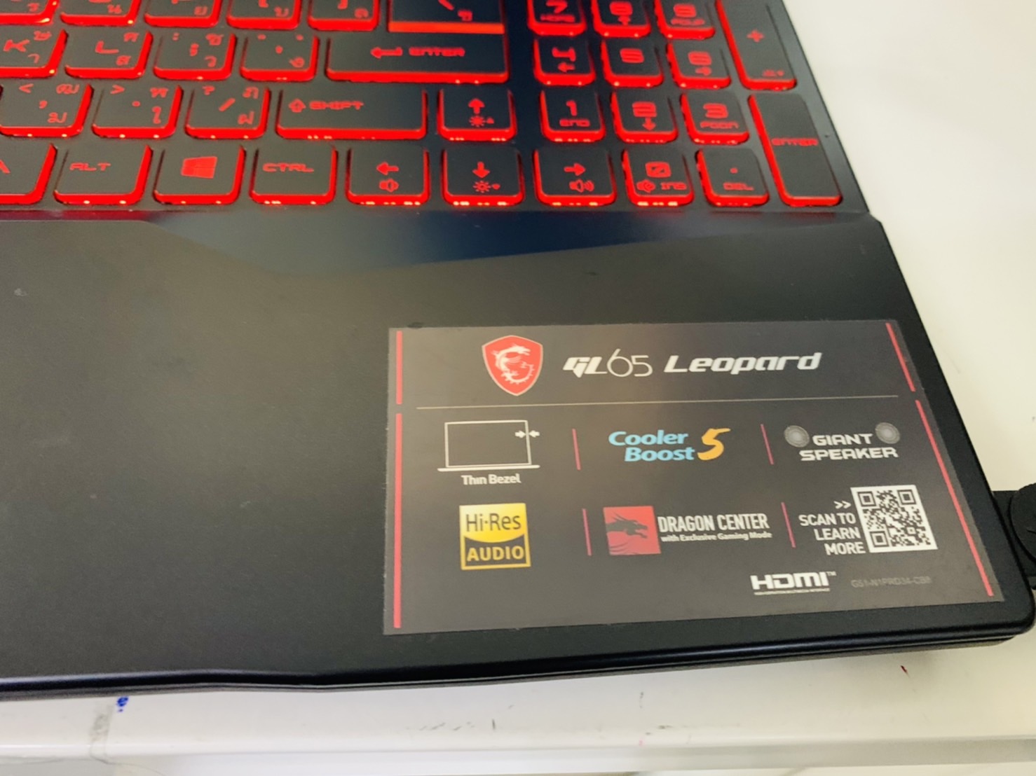 โน้ตบุ๊ค Notebook MSI GL65 Leopard 15.6 inch (1920x1080) Full HD พร้อมใช้งานมีประกัน