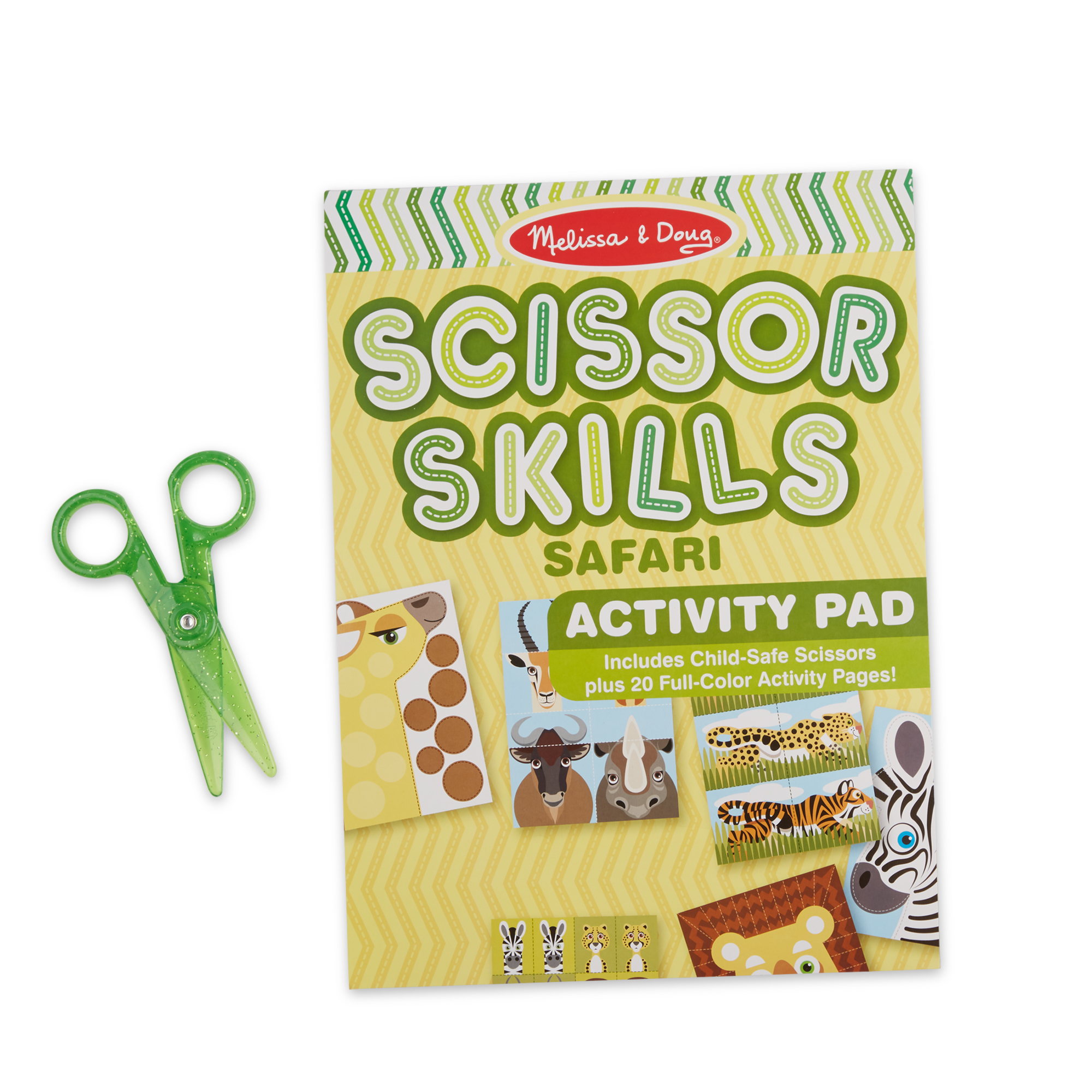 Safari Scissor Skills Activity Pad ชุดกรรไกรฝึกตัด รุ่นซาฟารี เสริมทักษะการบังคับมือ การมีสมาธิ และการมีความคิดริเริ่มสร้างสรรค์ Melissa & Doug รุ่น
