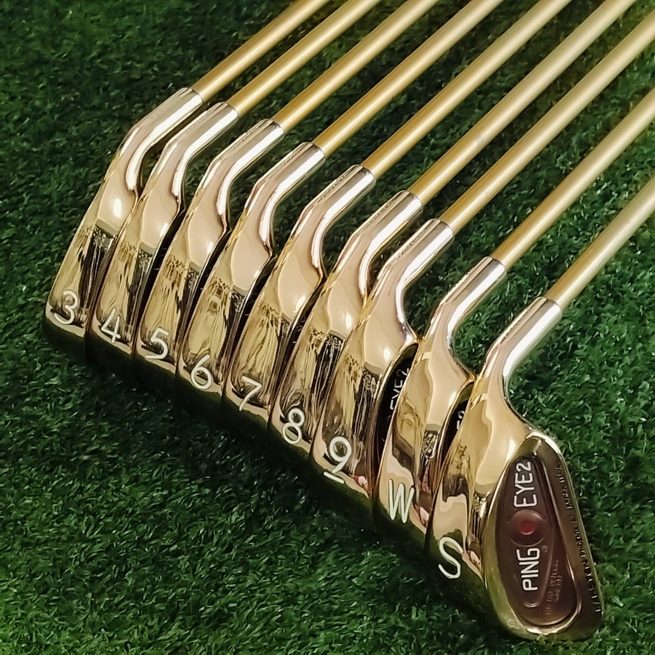ชุดเหล็ก PING EYE2 ทองแดง!!! BECU BERYLLIUM COPPER ขัดให้แล้ว สวยจัดๆๆ ตอนราคาแพงมากๆ และหายากมากค่ะ ไม้กอล์ฟพรีเมี่ยมมือสอง ของแท้ By NakaraLuxurious