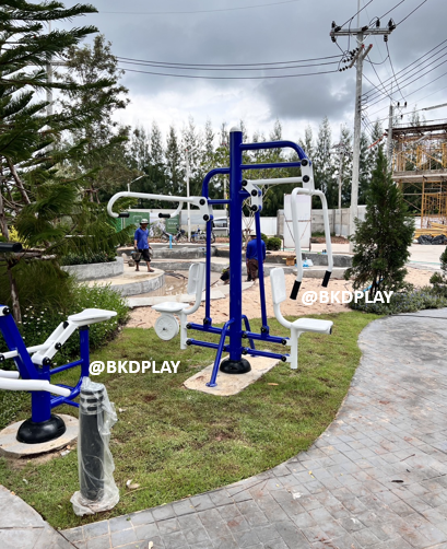 เครื่องออกกำลังกาย กลางแจ้ง ชุดอุปกรณ์ บริหารไหล่ หน้าอกคู่ แบบดันและ แบบดึง ลานกีฬา อเนกประสงค์ สนามกีฬา สั่งผลิต 10-20 วัน