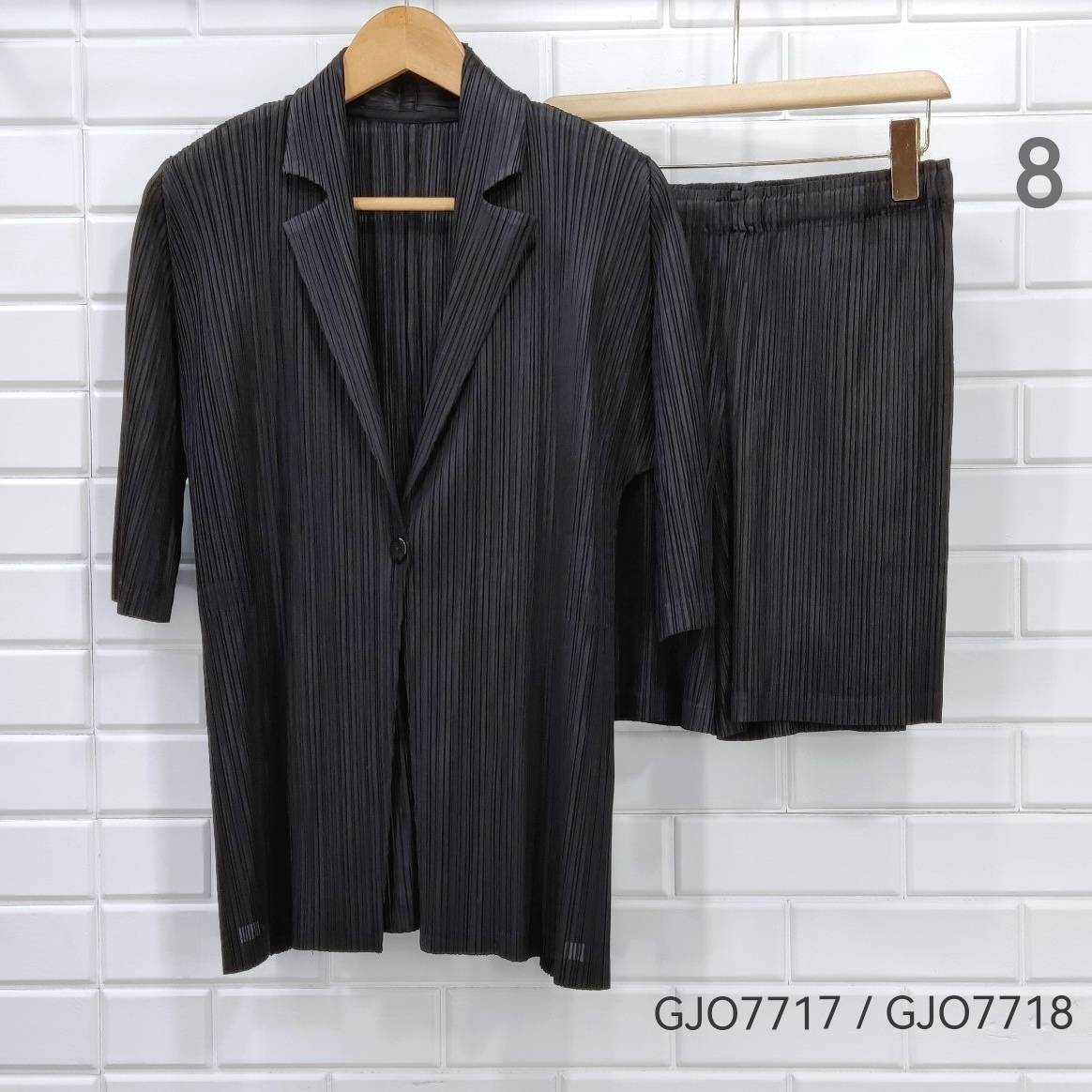 2MUAY รุ่น GJO7717/GJO7718 ชุดอัดพลีท เซ็ตพลีทคุณภาพ 9สี FREE SIZE CARDIGAN/BLAZER PLEATED SET