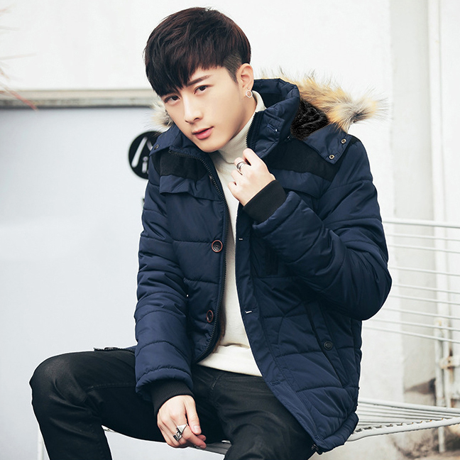 เสื้อโค้ทซับขนหนา กันหนาวกันหิมะ แต่งฮู้ดเฟอร์ถอดแยกได้-10141