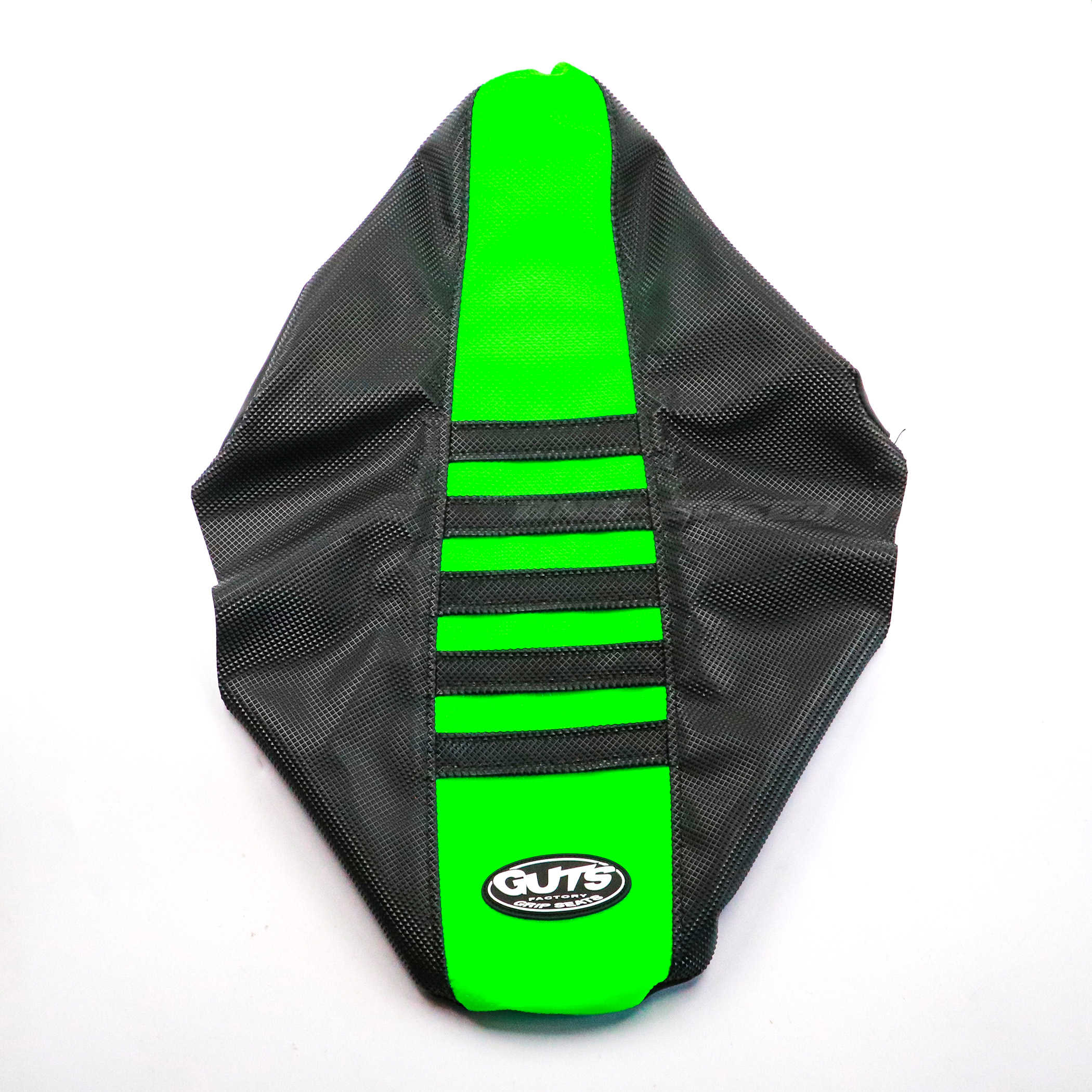 ผ้าเบาะ Guts Racing Ribbed Seat Cover KLX110/L - ดำเขียวริบดำ