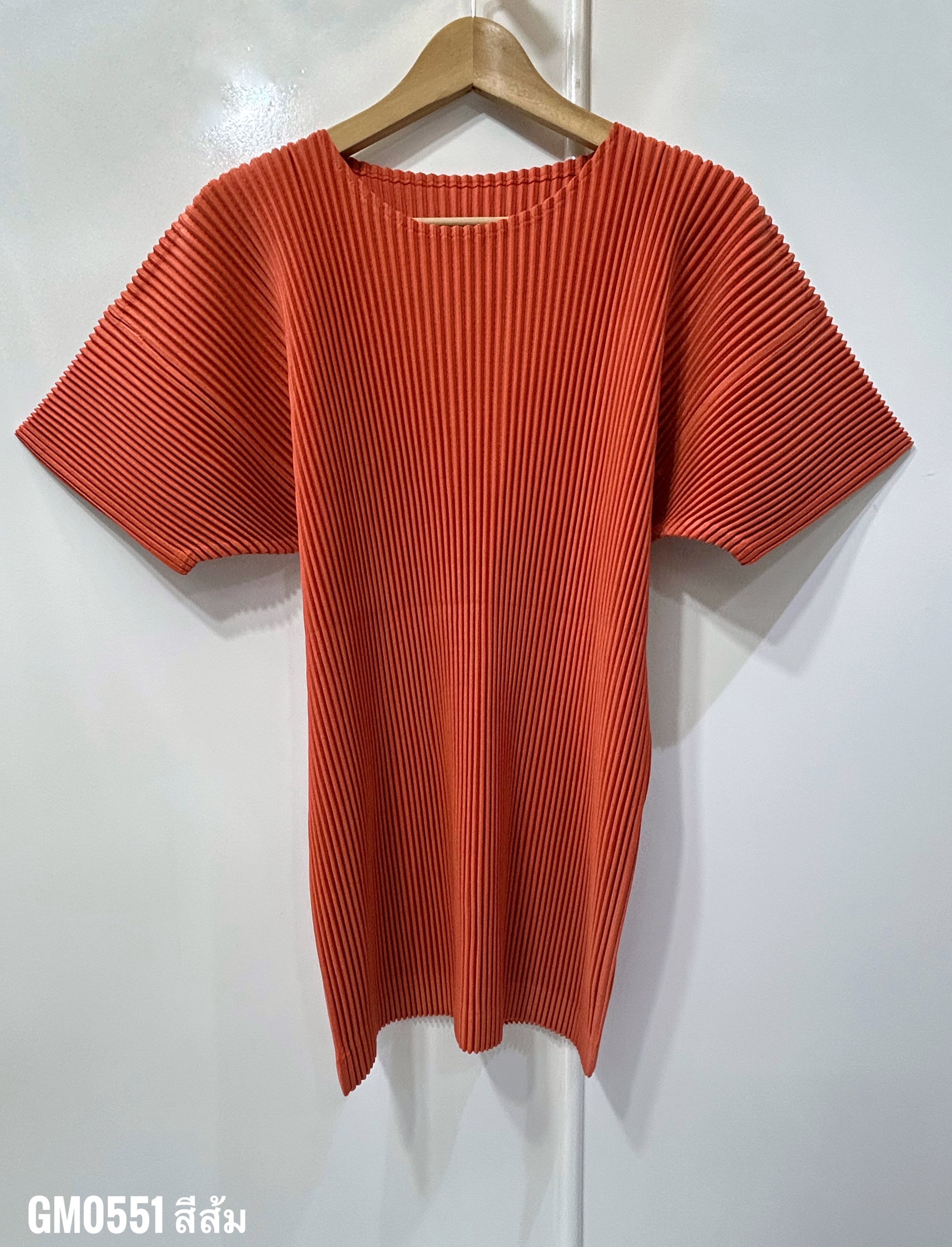 UNISEX 2MUAY รุ่น GM0551 เสื้ออัดพลีท THICK ROUND NECK PLEATED TOP 4 สี FREE SIZE