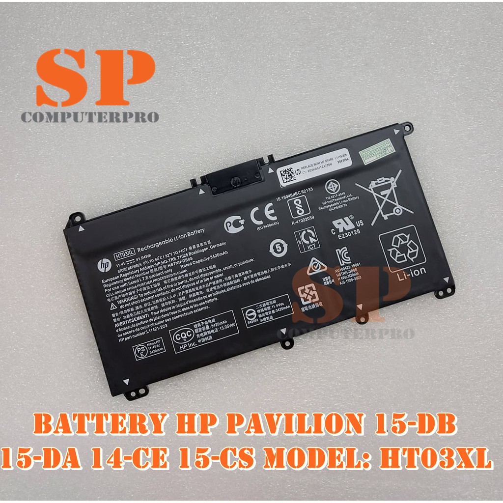 HP BATTERY แบตเตอรี่ของแท้ HP 15s-gr Pavilion 15-DB 15-DA 14-CE 14-CK 14-DH 14S-DK 15-CS 15S-DU 15A-GR 15S-GU: HT03XL